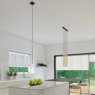 Pendant light Vacu, polished gold, 3 lights
