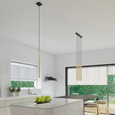 Pendant light Vacu, polished gold, 3 lights