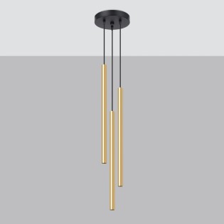 Pendant light Vacu, polished gold, 3 lights