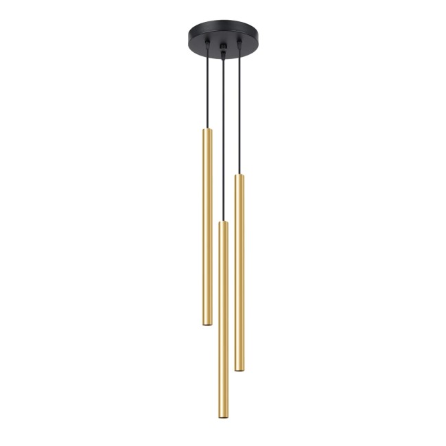 Pendant light Vacu, polished gold, 3 lights