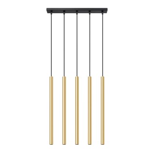 Pendant light Vacu, polished gold, 5 lights