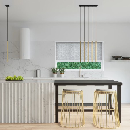 Pendant light Vacu, polished gold, 5 lights