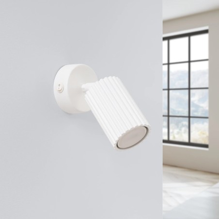 Wall light Moto, white with switch