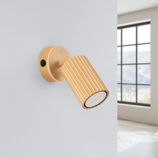 Wall light Moto, gold with switch