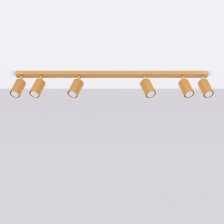 Ceiling spotlight Moto, gold, 6 lumières
