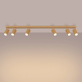 Ceiling spotlight Moto, gold, 6 lumières