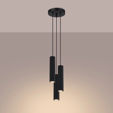 Pendant light Moto black, 3 lights