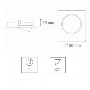 BASIC quadratischer Einbaustrahler chrom.