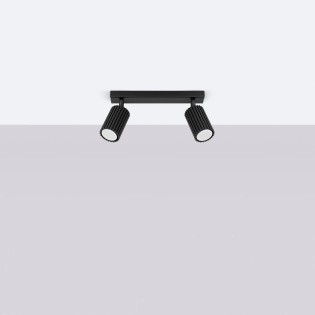 Track light Moto, black, 2 lights