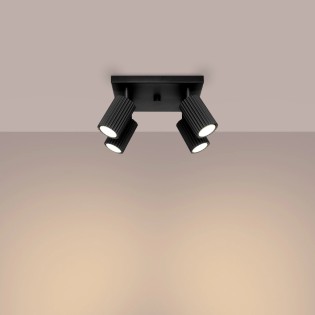 Ceiling light Moto, black, 4 lights