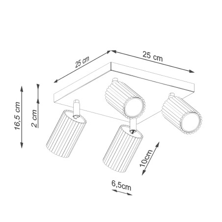 Ceiling light Moto, beige, 4 lights