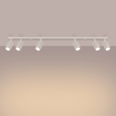 Ceiling spotlight Moto, beige 6 lights