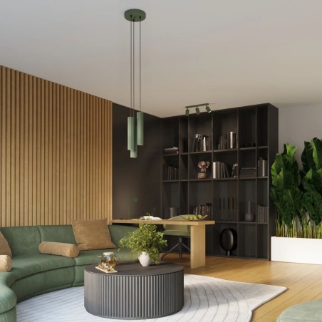 Pendant light Moto green, 3 lights