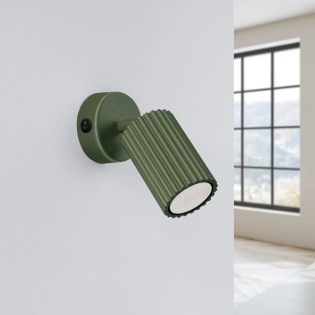 Wall light Moto, green with switch