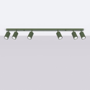 Ceiling spotlight Moto, green 6 lights