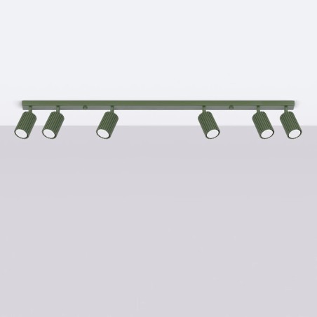 Ceiling spotlight Moto, green 6 lights