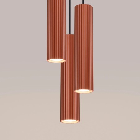 Pendant light Moto red, 3 lights