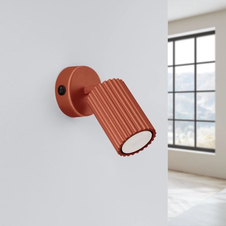 Wall light Moto, red with switch