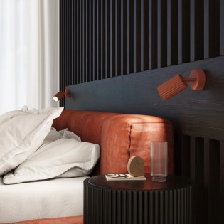 Wall light Moto, red with switch