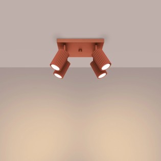 Ceiling light Moto, red, 4 lights