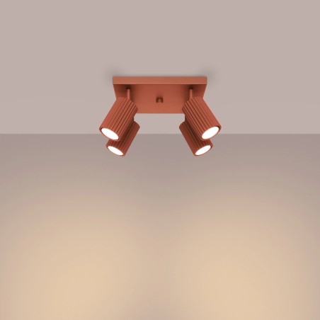 Ceiling light Moto, red, 4 lights