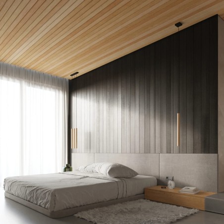 Pendant light Vacu 1 light, natural wood