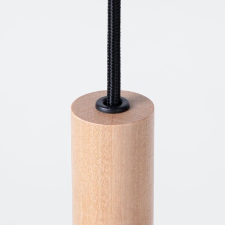 Pendant light Vacu 3 lights, natural wood