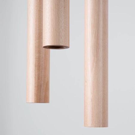 Pendant light Vacu 3 lights, natural wood
