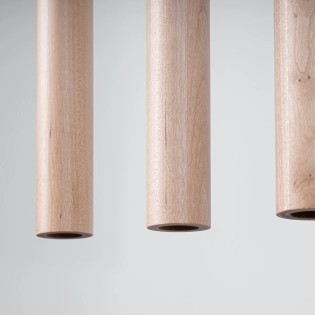 Pendant light Vacu 5 lights, natural wood