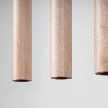 Pendant light Vacu 5 lights, natural wood