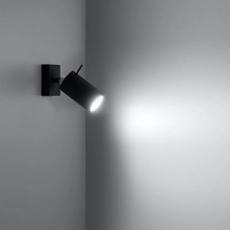 Wall light Vinivi, black with switch