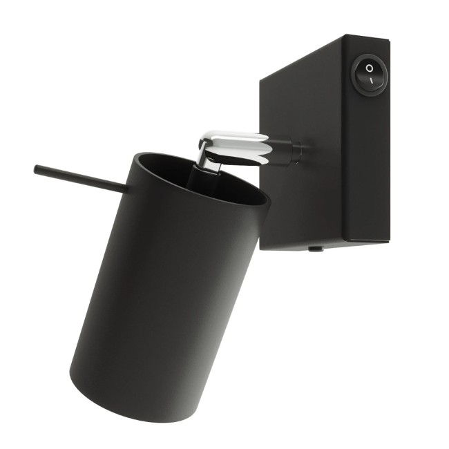 Wall light Vinivi, black with switch