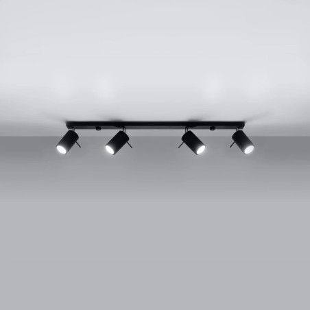 Track light Vinivi, black, 4 lights