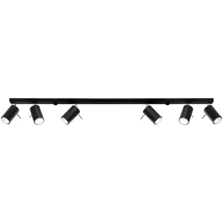 Track light Vinivi, black, 6 lights