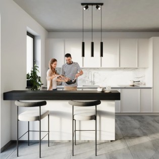 Pendant light Vinivi, black, 5 lights