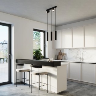 Pendant light Vinivi, black, 5 lights