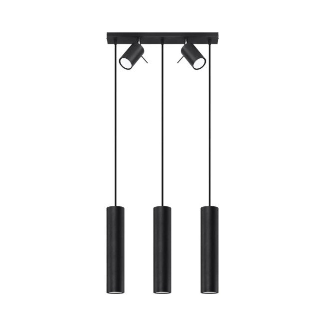 Pendant light Vinivi, black, 5 lights