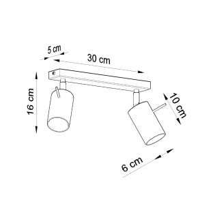 Track light Vinivi, gray, 2 lights