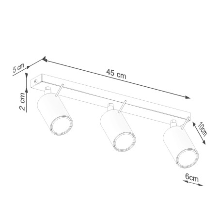 Track light Vinivi, beige, 3 lights