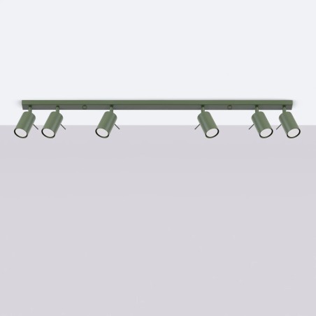 Track light Vinivi, green, 6 lights