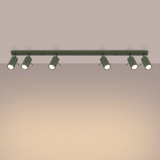 Track light Vinivi, green, 6 lights