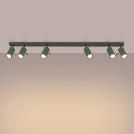 Track light Vinivi, green, 6 lights