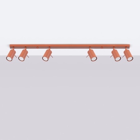 Track light Vinivi, red, 6 lights