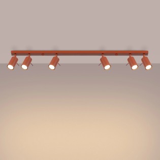 Track light Vinivi, red, 6 lights