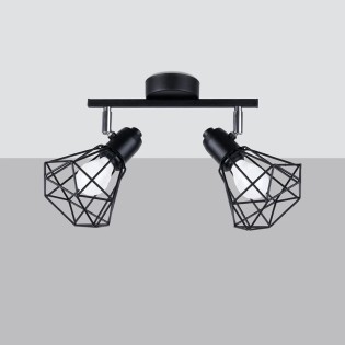 Wall spotlight Mozosa, black, 2 lights