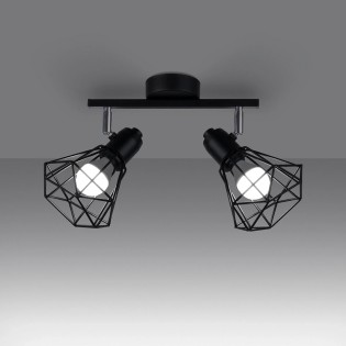 Wall spotlight Mozosa, black, 2 lights