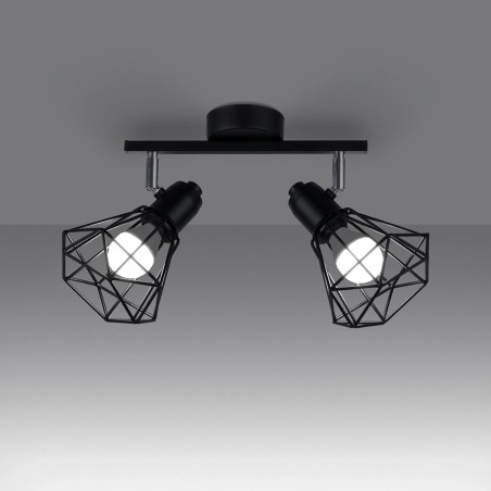 Wall spotlight Mozosa, black, 2 lights
