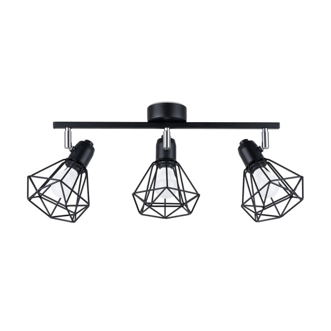 Wall spotlight Mozosa, black, 3 lights