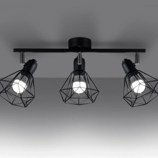 Wall spotlight Mozosa, black, 3 lights
