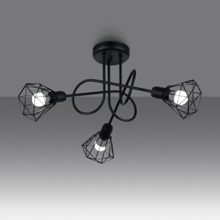 Ceiling lamp Mozosa, black, 3 lights